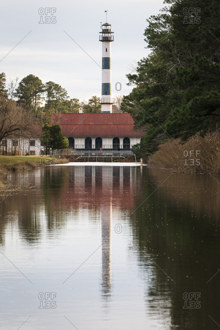 Pumphouse lodge at the edge of Lake Mattamuskeet in Mattamuskeet NWR in North Carolina