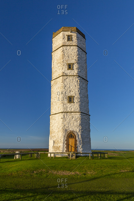 View of Old Flamborough Lighthouse, Flamborough Head, Bridlington, North Yorkshire, England, United Kingdom, Europe