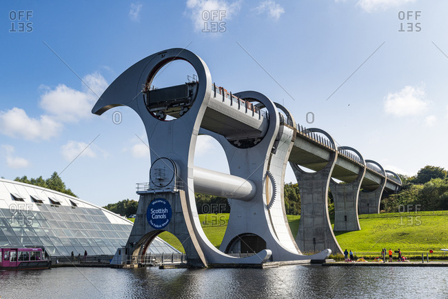 September 19, 2020: Falkirk Wheel rotating boat lift, Falkirk, Scotland, United Kingdom, Europe