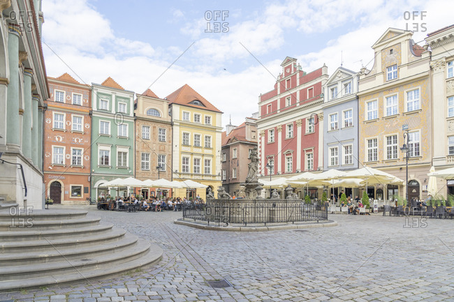 August 24, 2020: Fountain of Proserpina, Old Town Square, Poznan, Poland, Europe