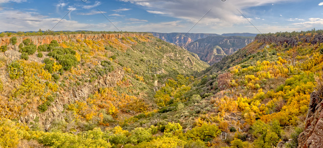 Sycamore Canyon viewed from the west side of Sycamore Point near sundown, located in Kaibab National Forest, Williams, Arizona, United States of America, North America