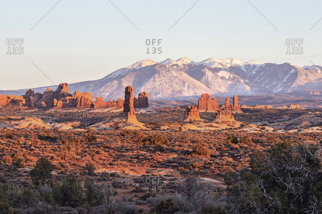 Stunning and rare rock formations arches national park la sal mountain