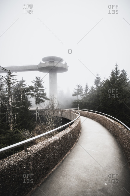 walkway to clingman's dome, highest point Tennessee, smokey mountains
