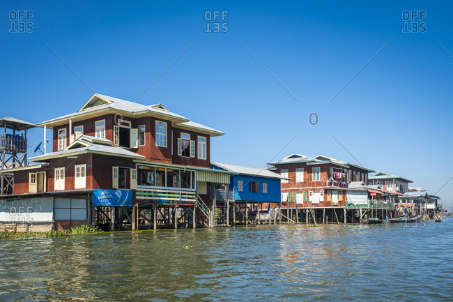 Stilt houses at lake inle, myanmar