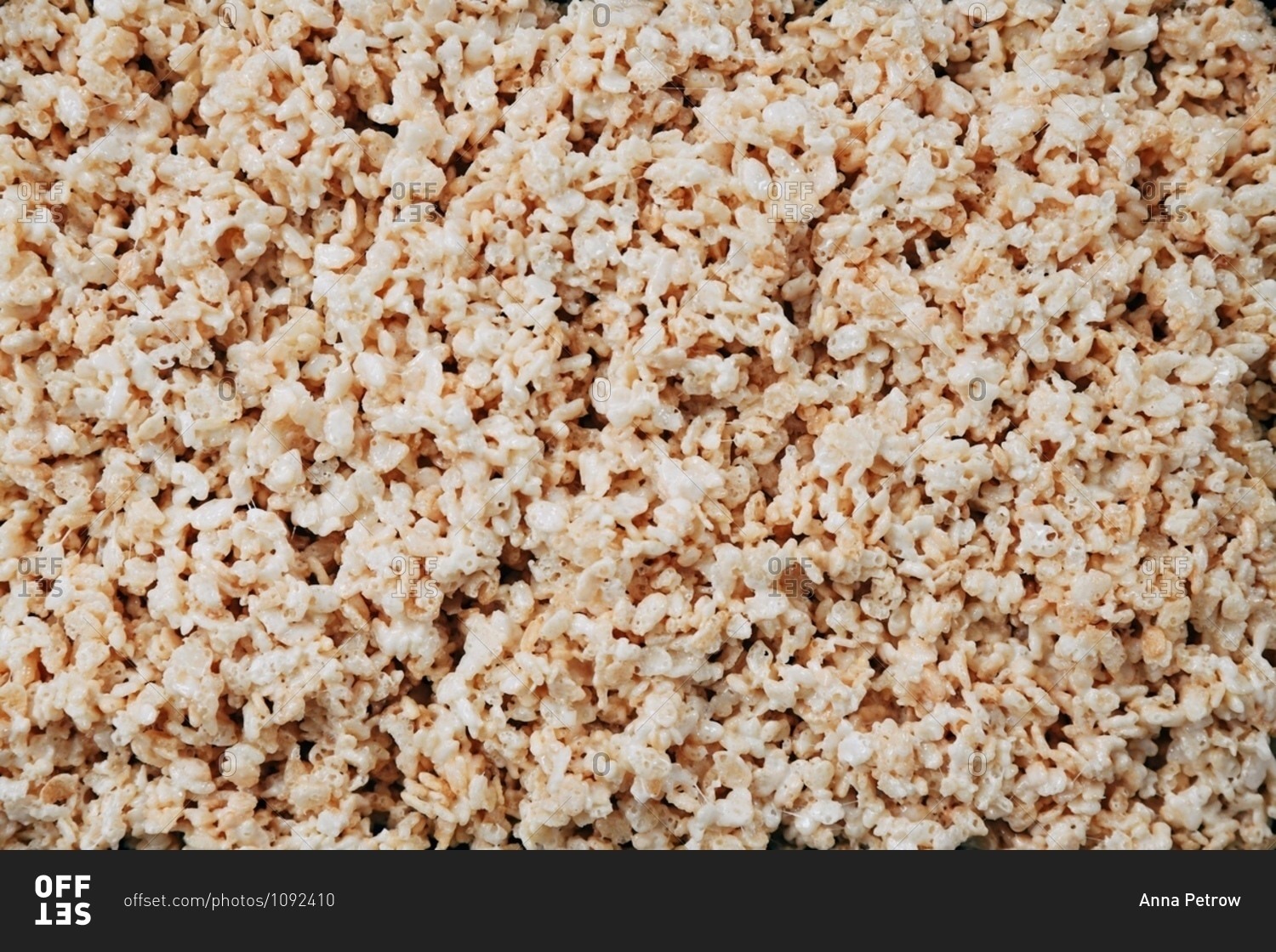 Marshmallow rice cereal treats close up