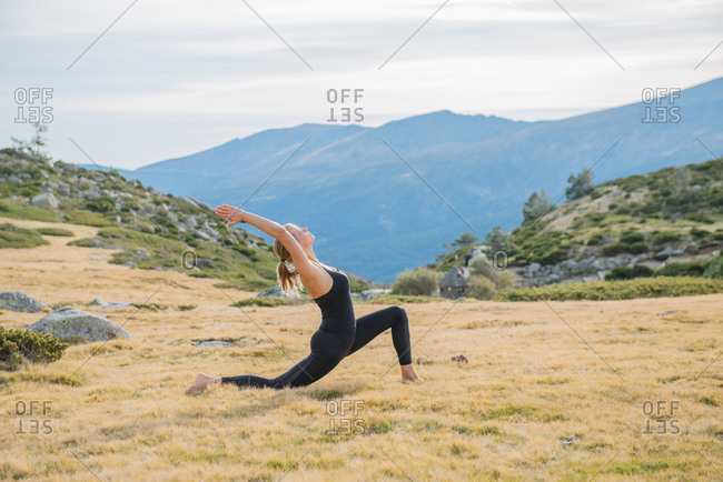 Woman  yoga mountain  pose healthy