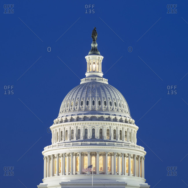 June 8, 2018:  - June 8, 2018: USA- Washington DC- Dome of United States Capitol at dusk