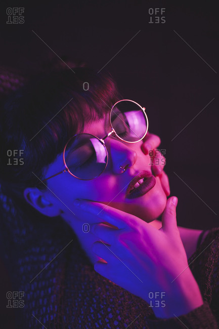 neon dark background stock photos - OFFSET