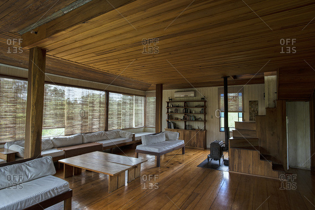 Interior view of stilt hut