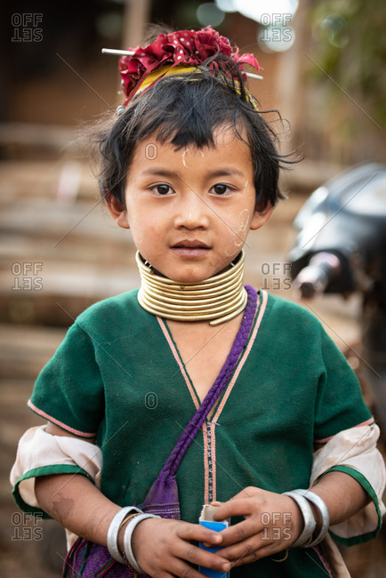 Long-Neck Child, Myanmar editorial stock image. Image of karen - 68522964