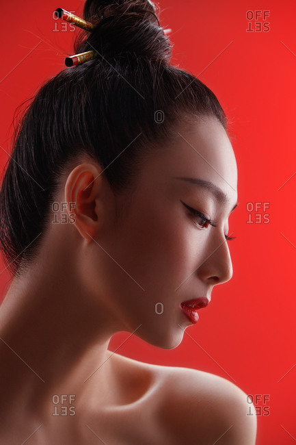 Chinese Woman Side Profile Headshot Stock Photos - Free & Royalty
