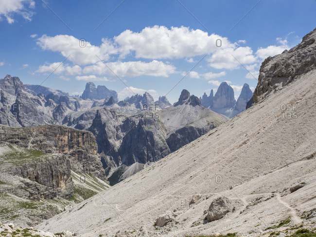 Scenic view of Sexten Dolomites