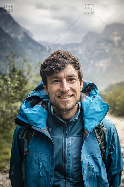 Portrait of smiling man in landscape