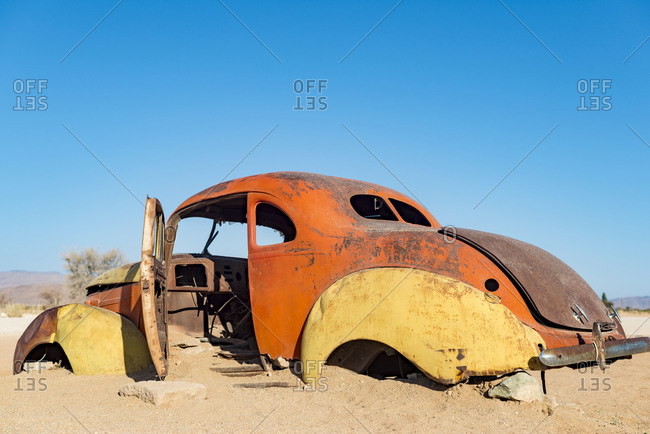 Solitare, Solitare, Khomas, Namibia - October 11, 2015: An abandoned car near the small town of Solitare in Namibia