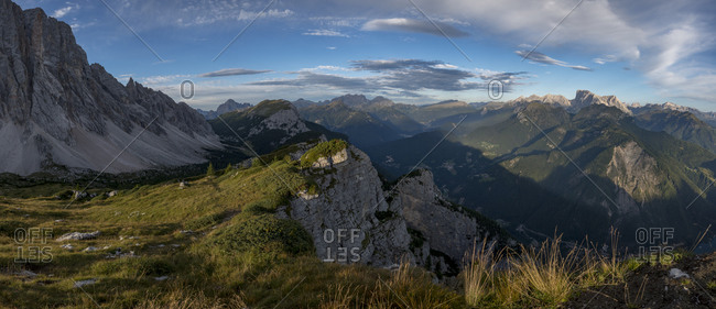 Dolomites range near Rifugio Tissi near the Alta Via 1 trail