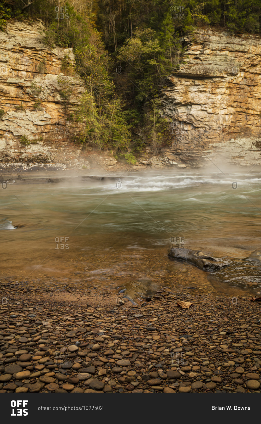 Misty waters at the rocky gorge at Gauley River National Recreation Area, Fayetteville, West Virginia