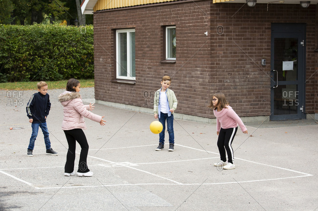 Children playing at school yard