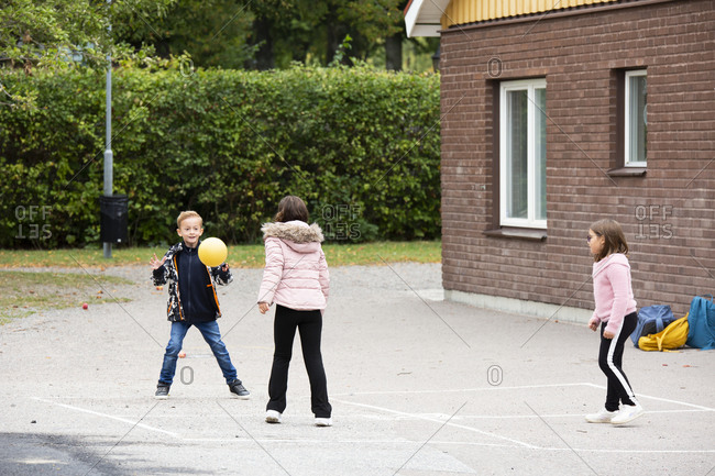 Children playing at school yard