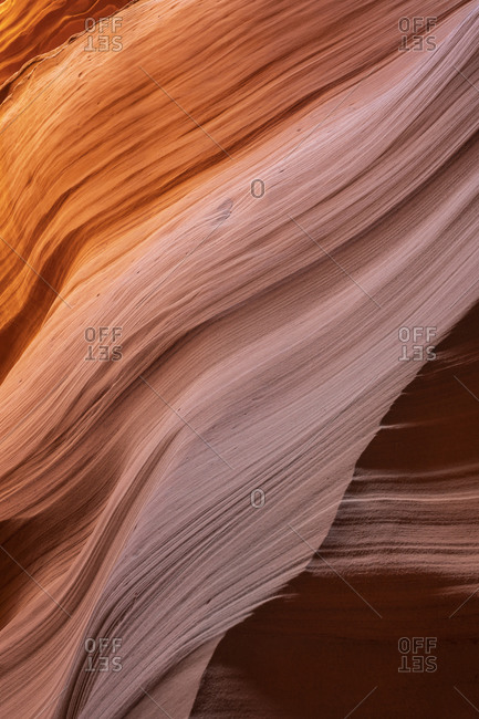 Abstract details of orange slot canyon wall, Antelope Canyon X, Page, Arizona, USA