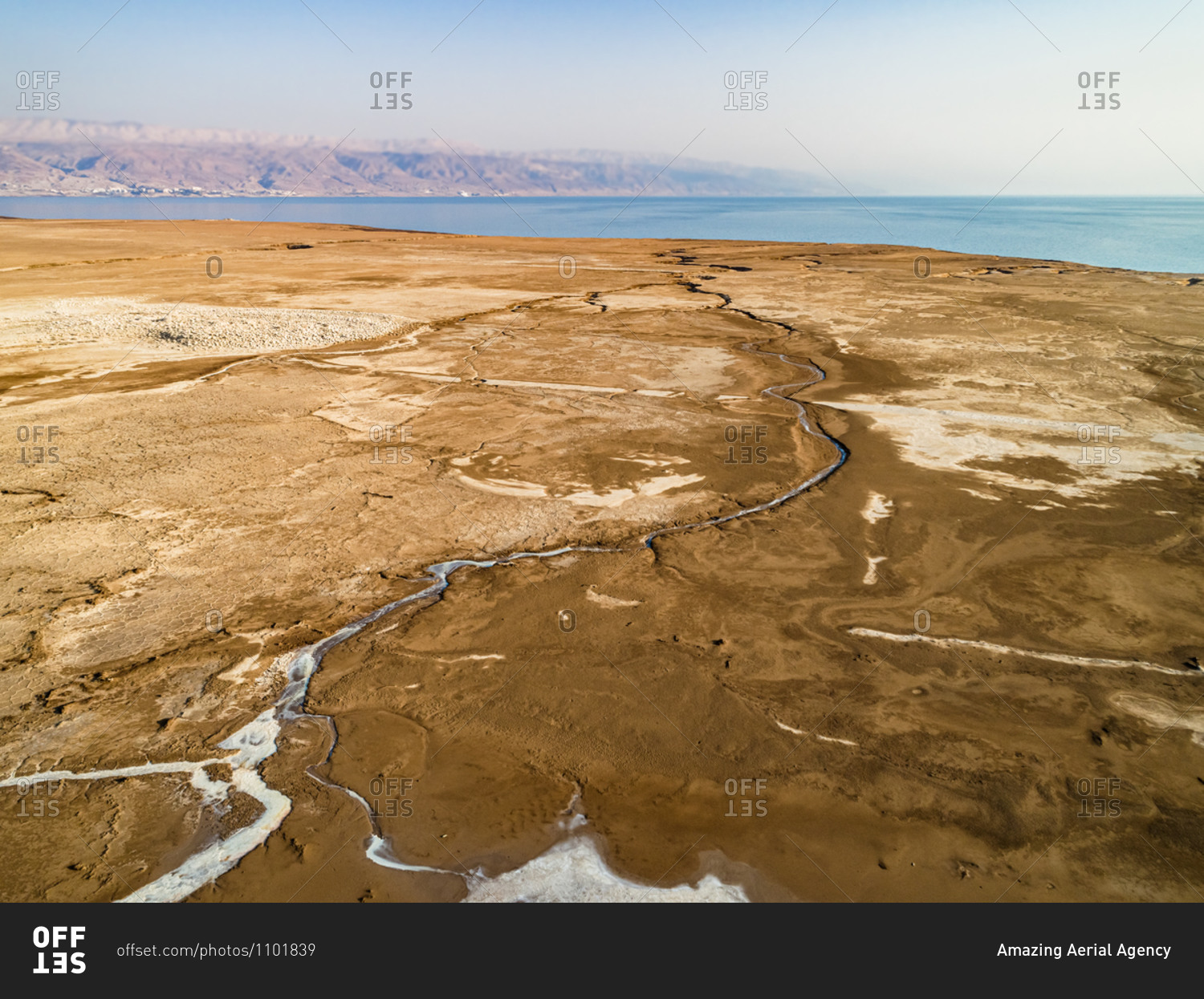 Aerial View Of A Long And Dry Salt River Stream In The Northern Part Of 