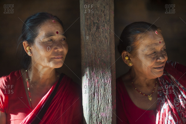 women wearing sarees stock photos - OFFSET