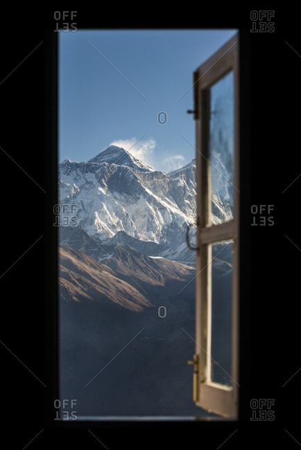 Mount Everest seen here from Yeti Mountain Home at Kongde