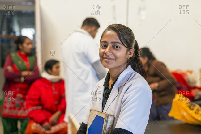 A young nurse in a rural hospital in Nepal