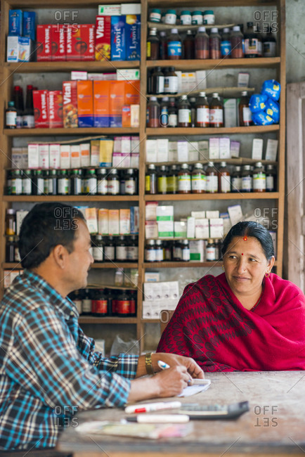 Myagdi, Nepal - November 26, 2013: A dispensary next to a hospital