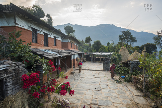 Courtyard of a home in Myagdi, Nepal