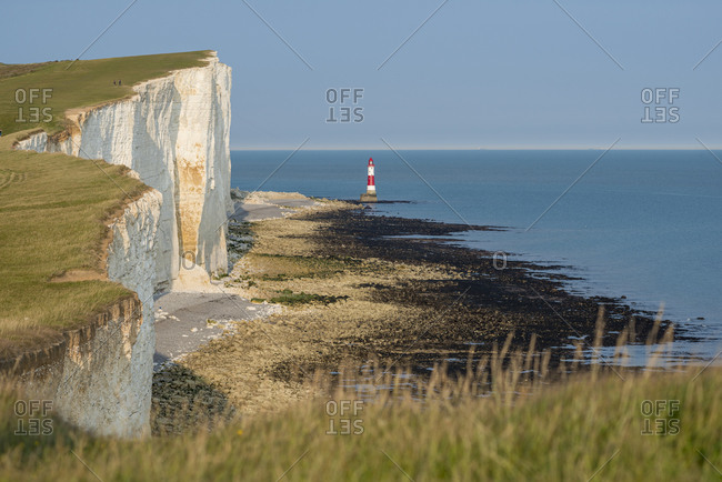 Looking towards the cliffs nears Beachy Head and the lighthouse