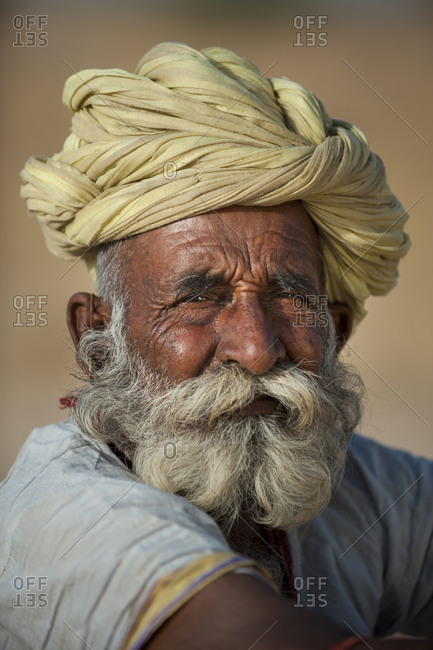 Curly beards and moustaches are as much part of men's dress in Rajasthan as their turban