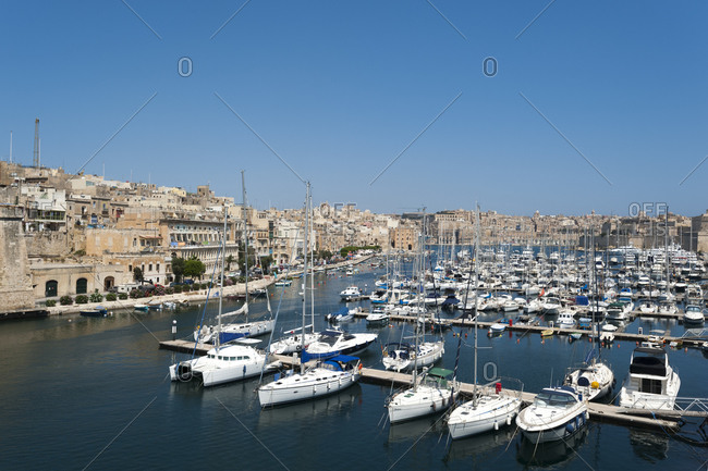 The marina at Vittoriosa in the three cities near Valletta on Malta