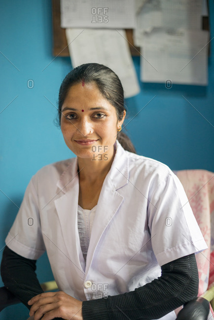 Portrait of a nurse who works at a hospital in Nepal