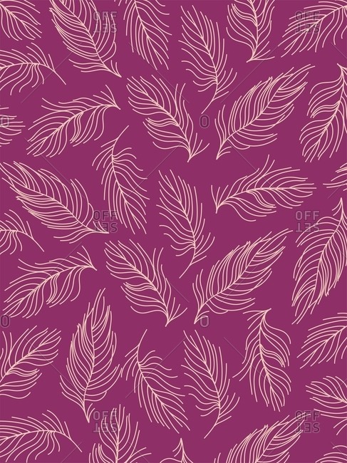 Tossed feather motifs on a solid background