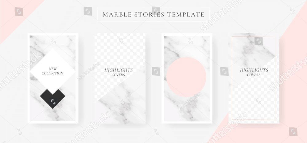 Cartel de venta de historias en Instagram con fondo de mármol y decoración de lujo Vector Ilustración