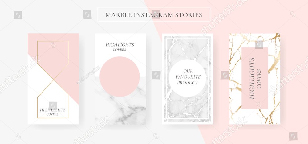 Historias de Instagram venta plantilla de banner con fondo de estilo decorativo de mármol y lujo Vector Ilustración