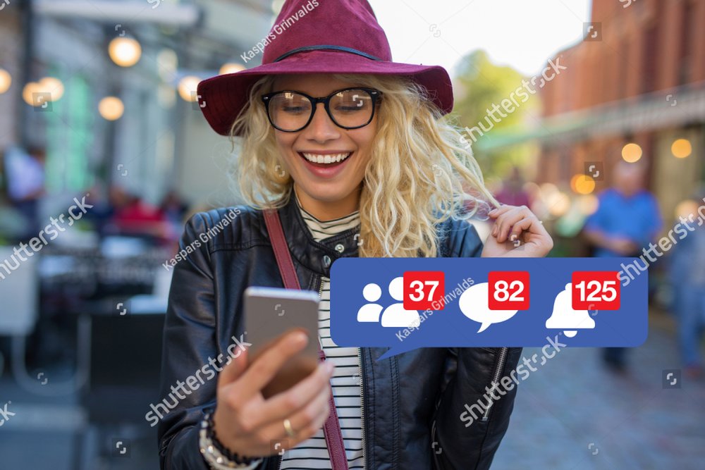 Woman excited about getting attention on social media
