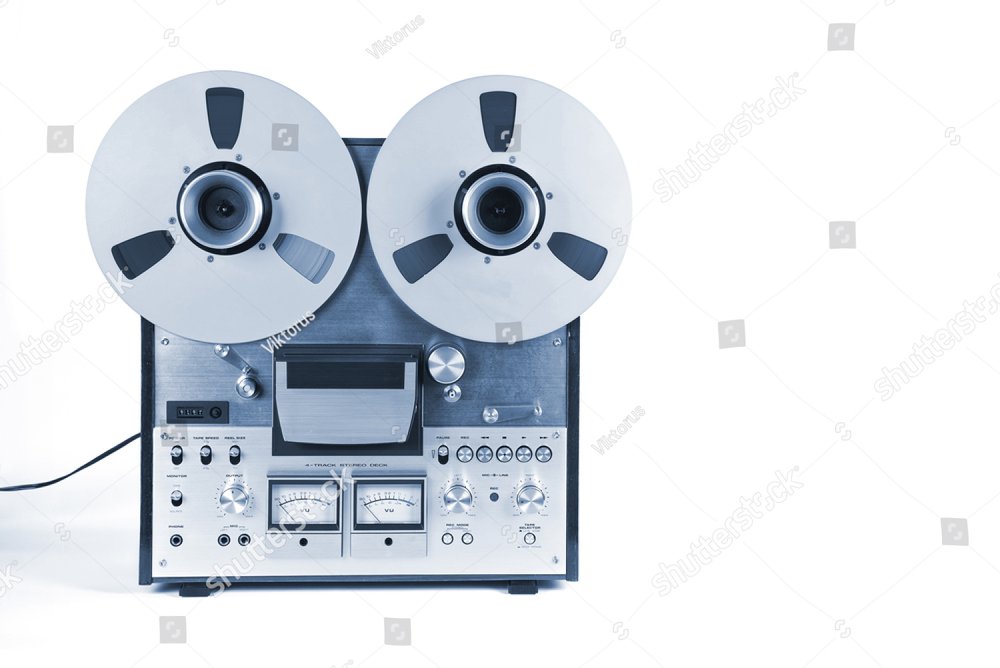 Analog Stereo Open Reel Tape Deck Recorder With Large Reels Stock