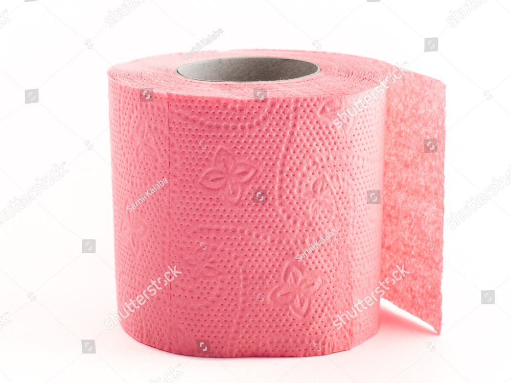 roll pink toilet paper, a roll of pink toilet paper on a white background  Health & Medical Stock Photos