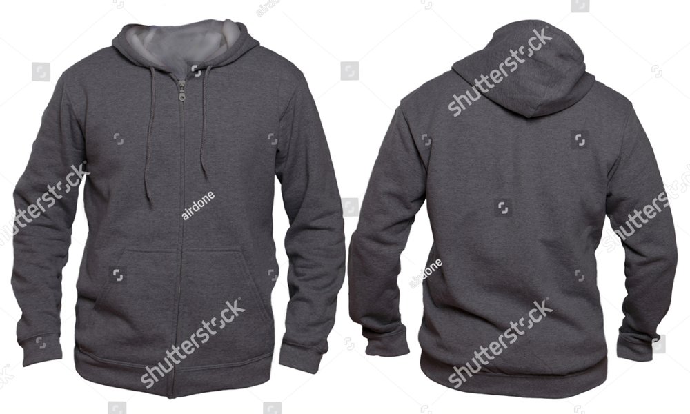 Blank sweatshirt mock up template, front, and back view, isolated on ...