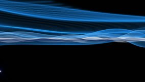 futuristic video animation with moving wave object and light, loop HD 1080p