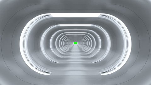 Spaceship corridor with a green screen