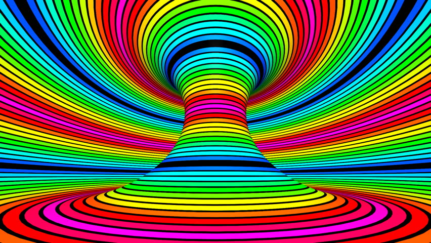 Rainbow Rotating Strips in Black Stock Footage Video (100