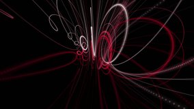 fantastic video animation with particle stripe object in motion, loop HD 1080p