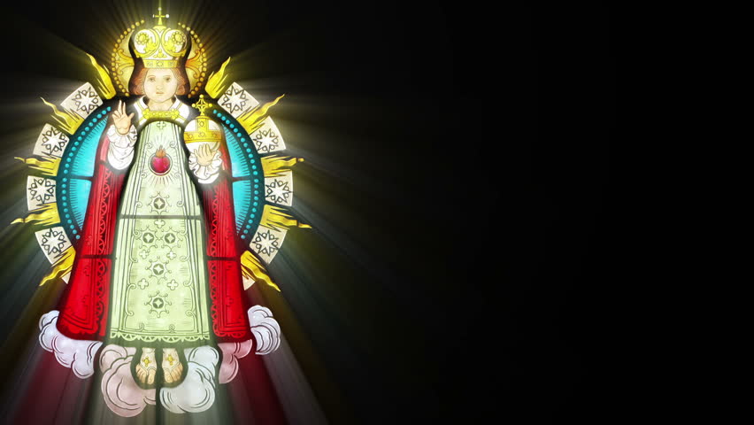Stained Glass with Jesus child (Seamless Loop)