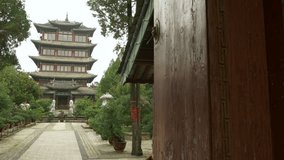 Ancient buddhist wooden temple in Lijiang - 4K video footage