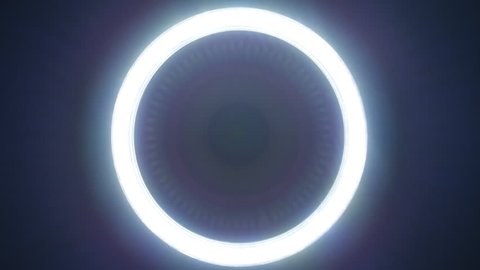 Circle led lights with different versions of the glow on black background