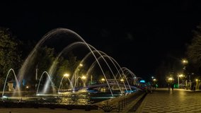 Time Lapse, Batumi city, Georgia, Night fountaine.