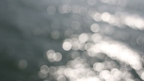 Out of Focus Silvery Bokeh Circle Dots of Glistening Water Background into Focus Clear Water Movie 1920x1080