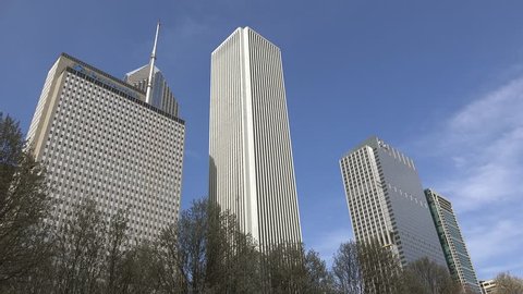 CHICAGO - APRIL 17:
Panorama of skyscrapers from the Michigan Avenue at the Millennium Park area.
April 17, 2015 in Chicago, Illinois, USA